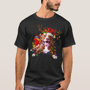 Camiseta El reno de Pitbull Navidades graciosos de Pitbull