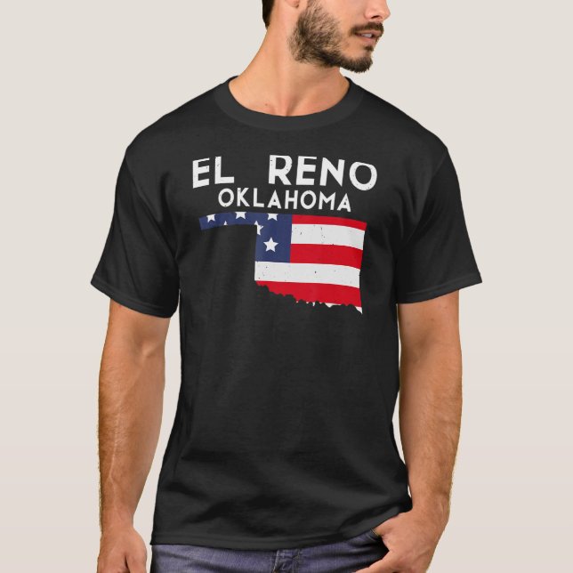 Camiseta El Reno EE.UU. EE.UU. viajes Oklahoman (Anverso)