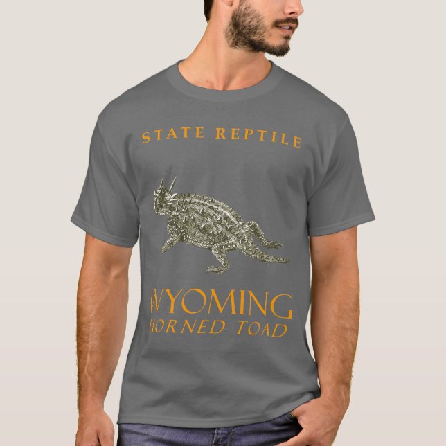 Camiseta El reptil del territorio Wyoming, la toga de cuern (Anverso)