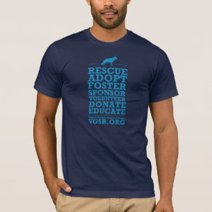 Camiseta El rescate azul de los hombres adopta al pastor