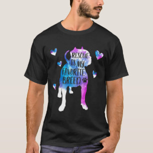 Camiseta El Rescate De Pitbull Es Mi Corto De Acuarela De C