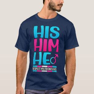 Camiseta Él Respeta Mi Pronunciado Mes Del Orgullo LGBT