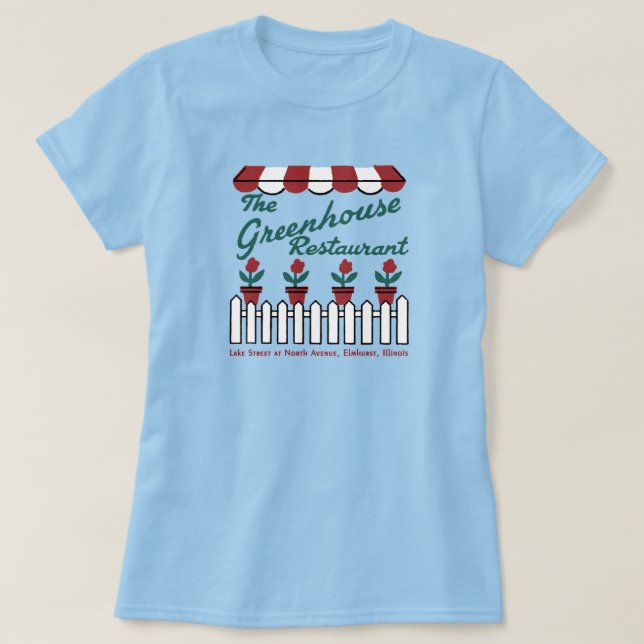 Camiseta El restaurante Greenhouse, Elmhurst, Illinois (Diseño del anverso)