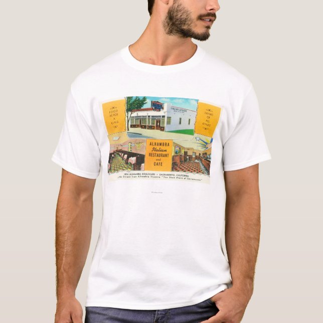 Camiseta El restaurante y el Caf� italianos de Alhambra (Anverso)