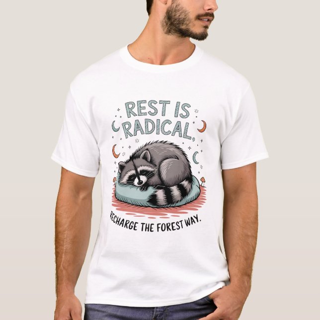 Camiseta El resto es radical - diseño de mapache suave (Anverso)