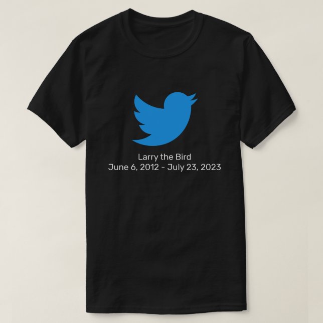Camiseta El retiro de Larry el pájaro en Twitter (Diseño del anverso)