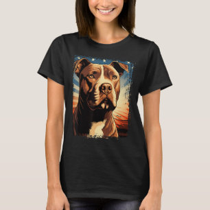 Camiseta El retrato de arte pop estadounidense Pitbull Terr