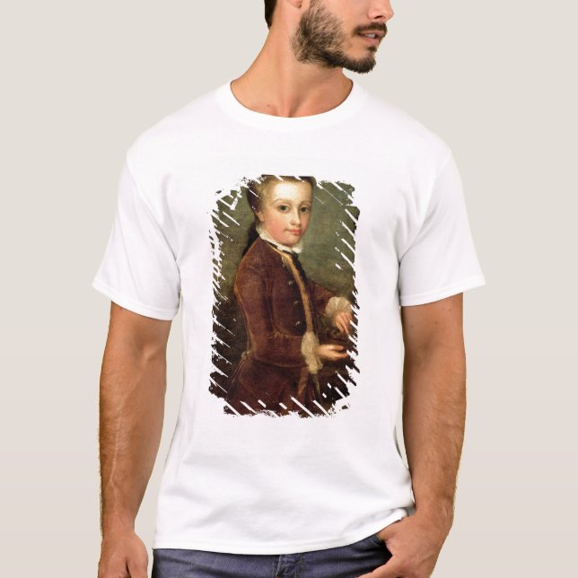 Camiseta El retrato de Wolfgang Amadeus Mozart envejeció (Anverso)