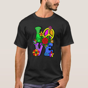 Camiseta El retro 60's 70's Flower Power Hippy Groovy Love 