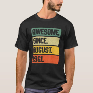 Camiseta El retro asombroso desde agosto de 1961 62 años 62