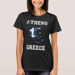 Camiseta El retro Atenas Grecia angustió la bandera de Grec