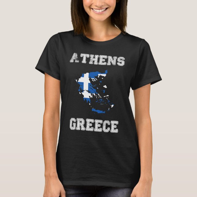 Camiseta El retro Atenas Grecia angustió la bandera de Grec (Anverso)