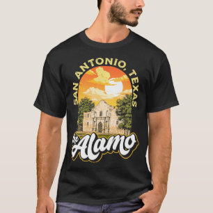 Camiseta El retro de cosecha de la misión Álamo San Antonio