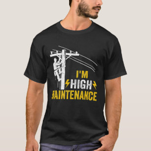 Camiseta El retro de hombres, el electricista Lineman Journ