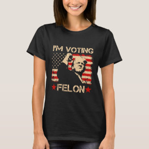Camiseta El retro de la bandera de Trump 2024 que voy a vot