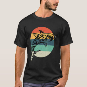 Camiseta El retro de vacaciones del océano tiburón rompe la