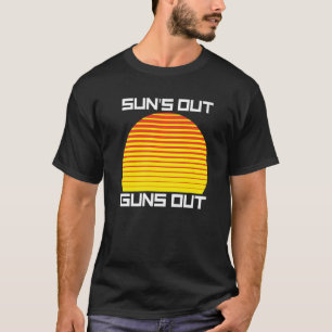 Camiseta El retro del músculo del atardecer a rayas de Sun'