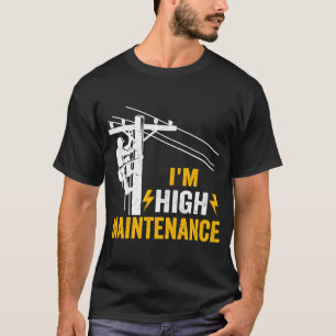 Camiseta El retro eléctrico Lineman Journeyman I'm High Mai