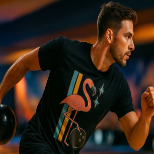 Camiseta El retro Flamingo Bowling Arte de Medio siglo