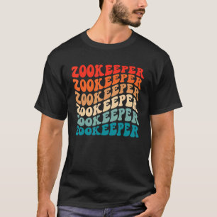 Camiseta El retro Groovy Zookeeper Safari 70 Viejo Boho W