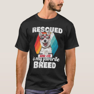 Camiseta El Retro Rescatado Es Mi Raza Favorita Perro Anima
