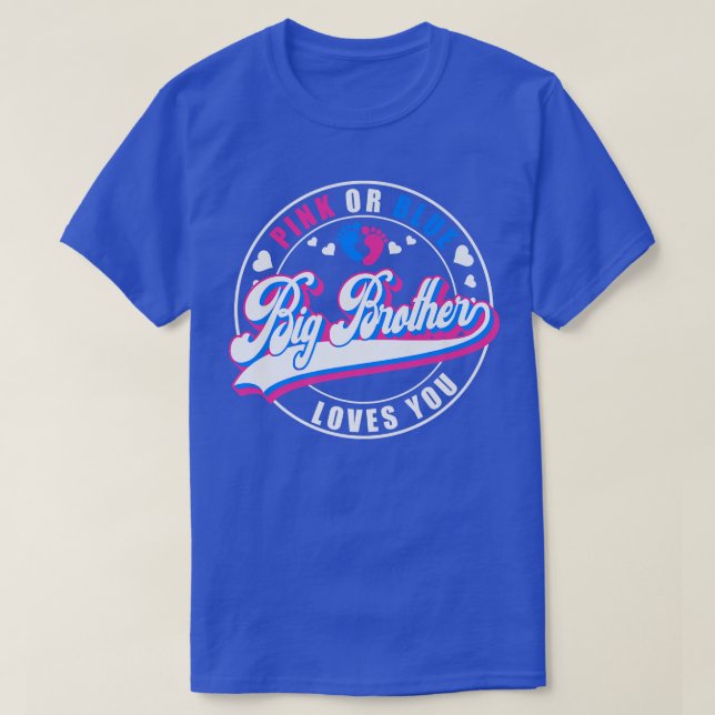 Camiseta El Retro Rosa O Azul Gran Hermano Ama A Tu Bebé Ge (Diseño del anverso)