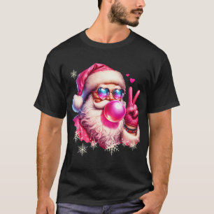 Camiseta El retro Santa Claus enciende la burbuja Guay el s