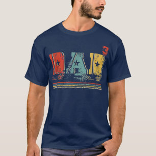 Camiseta El Retro Vintage Papá 3 Divertido Padre De Tres Ni