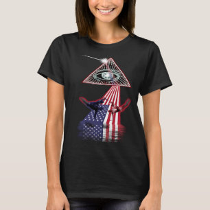 Camiseta El retro vintage Prisma de la bandera de los Estad