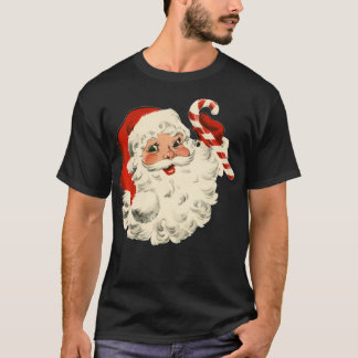 Camiseta El retro vintage Santa Claus Candy Cane Navidades 