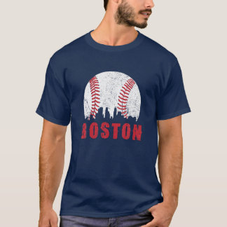Camiseta El Retroceso Del Béisbol Del Vintage Boston Skylin