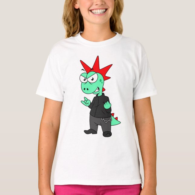 Camiseta El Rex De Tyrannosaurus Se Vestió Como Un Punk. (Anverso)