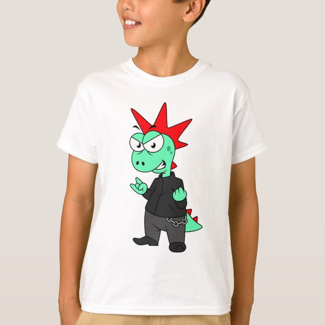 Camiseta El Rex De Tyrannosaurus Se Vestió Como Un Punk. (Anverso)