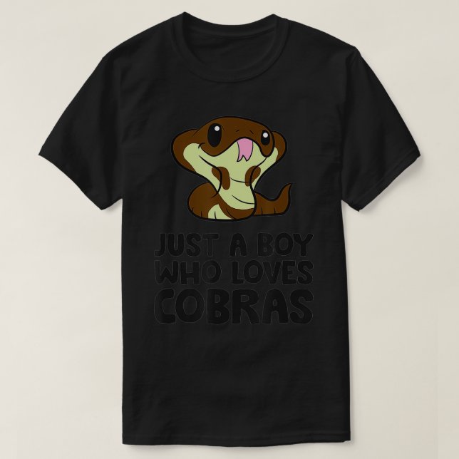 Camiseta El Rey Cobra Serpiente es un niño que ama a Cobras (Diseño del anverso)