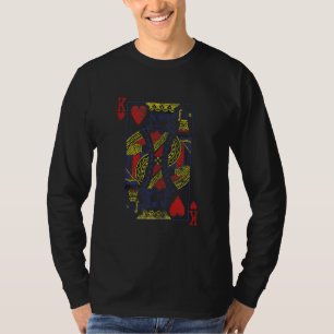 Camiseta El Rey de Corazones Jugando A Través De Tarjeta Di