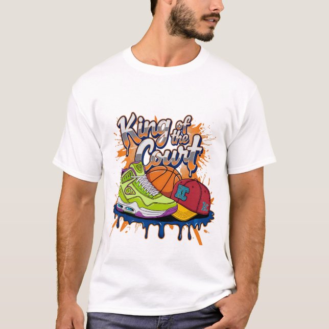 Camiseta El Rey de la Corte de Baloncesto Streetwear Gráfic (Anverso)