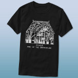 Camiseta El rey de la jardinería personalizada de Greenhous<br><div class="desc">Un invernadero vintage lleno de fabulosas plantas,  con un texto que dice Rey del invernadero. Cambie el nombre a personalizar. Perfecto para tu jardinero favorito. Arte original de Nic Squirrell.</div>