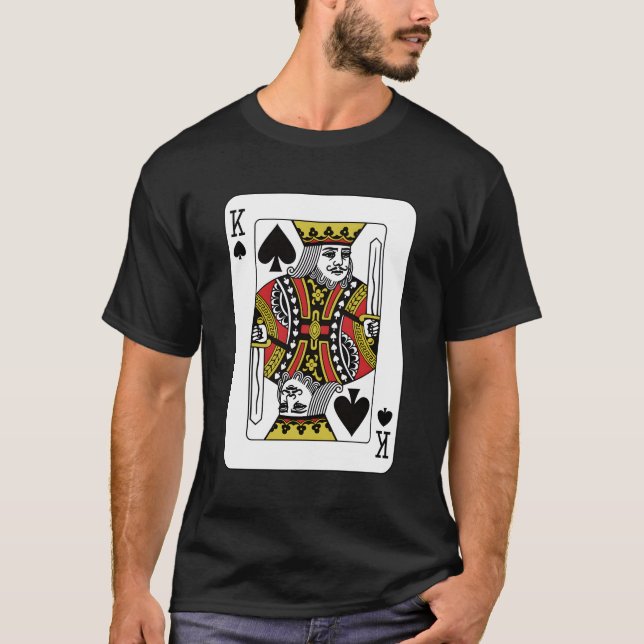 Camiseta El Rey de las Espadas Jugando Tarjeta Poker (Anverso)
