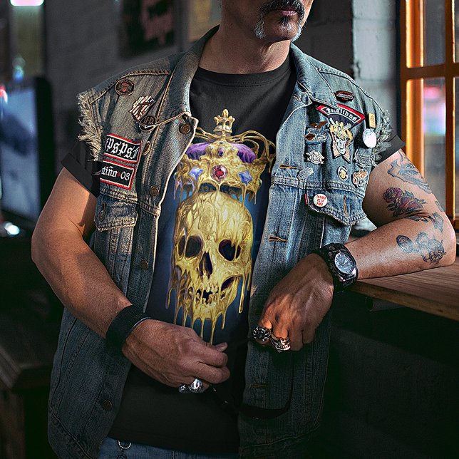Camiseta El rey de los muertos derritiendo el cráneo dorado (Subido por el creador)