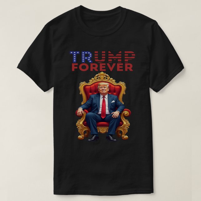 Camiseta El Rey de Trump 2028 para siempre hará grande a Es (Diseño del anverso)