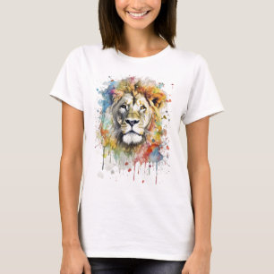 Camiseta El rey del color - Un león majestuoso y vibrante