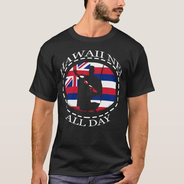 Camiseta El rey Kamehameha Hawaiian Flag del sol naciente (Anverso)
