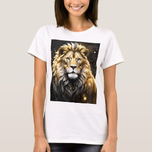 Camiseta El Rey: Majestuoso León Macho Dorado Y Gris