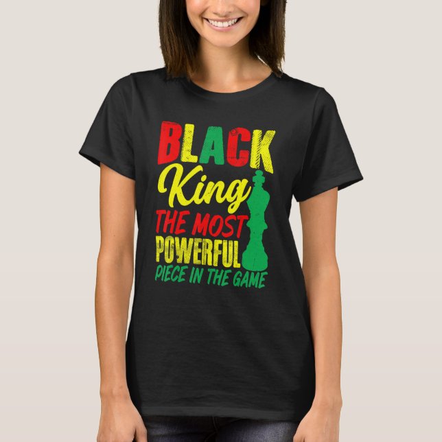 Camiseta El Rey Negro La Pieza Más Poderosa En Los Hombres  (Anverso)