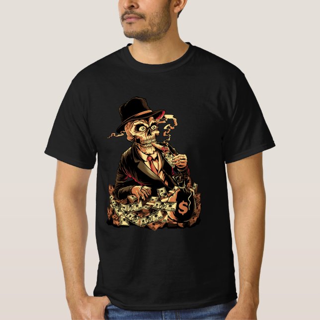 Camiseta El rico esqueleto - La riqueza y la codicia de Hal (Anverso)
