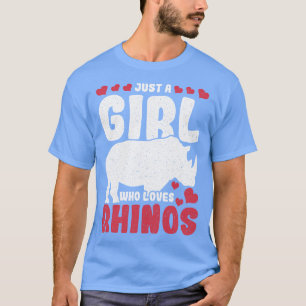 Camiseta El rinoceronte retro sólo un Chica que ama a los r