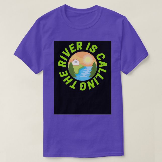 Camiseta El río llama verde brillante (Diseño del anverso)