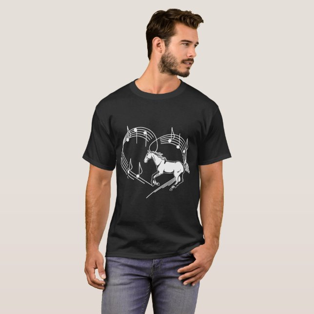 Camiseta El ritmo árabe del amor del caballo de los latidos (Anverso completo)