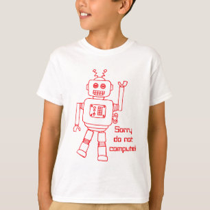 Camiseta ¡El robot no computa! la diversión roja embroma 