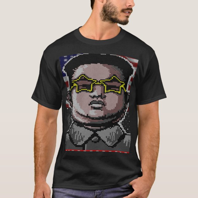 Camiseta El Rockman Kim Jong Un Gracioso Trump Navidades Fe (Anverso)